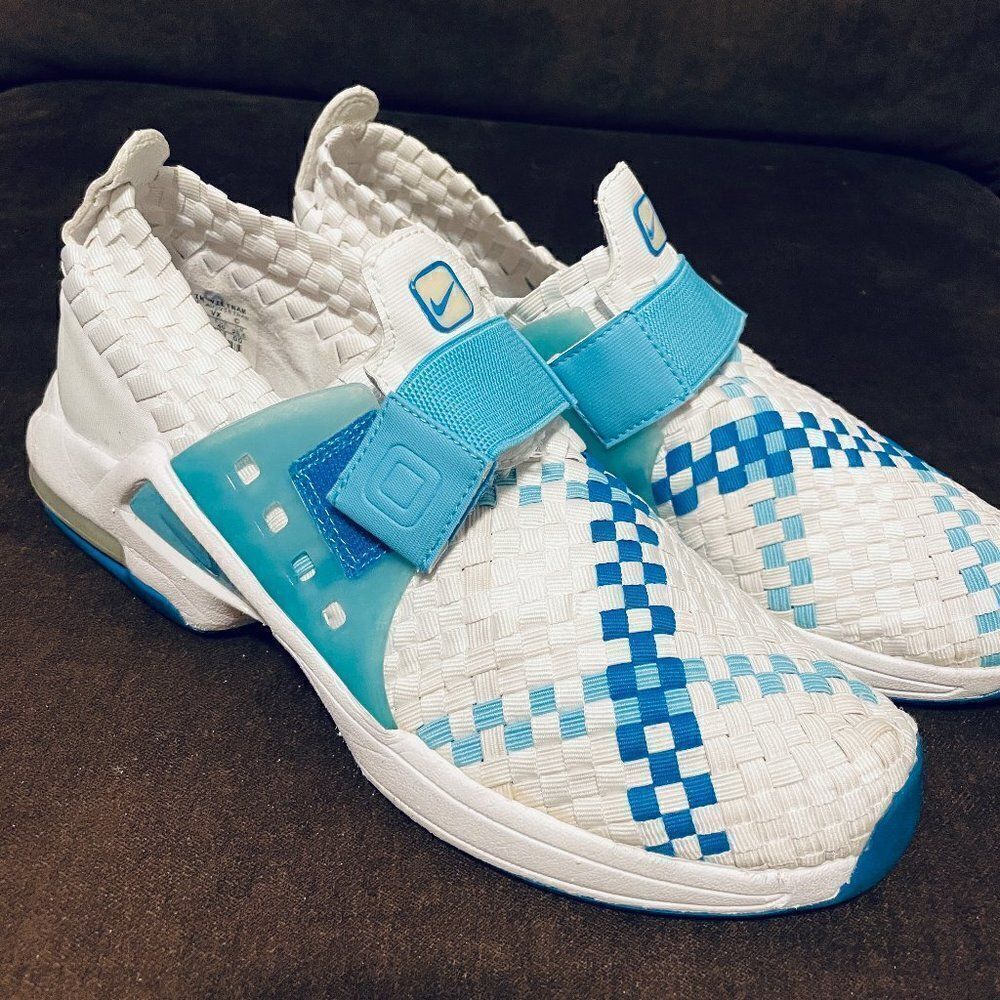 Vintage Nike Air Max Sphere Woven Women's White Blue 302260 Running Shoes